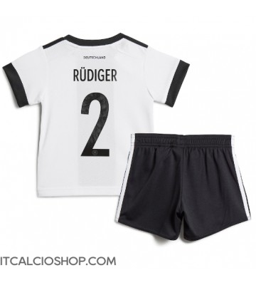 Germania Antonio Rudiger #2 Prima Maglia Bambino Mondiali 2022 Manica Corta (+ Pantaloni corti)